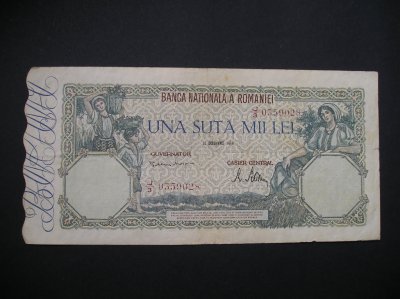 Rumunia - 100 000 lei - 1946 -  rzadki   *