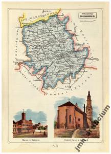 RADOM WIERZBICA BIAŁOBRZEGI ilustrowana mapa 1907
