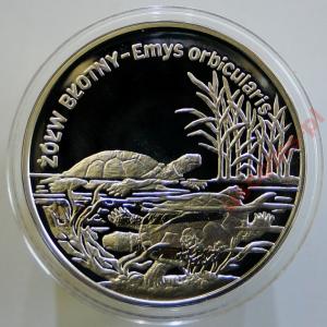 2002 Zwierzęta Świata: Żółw Błotny 20 złotych st L