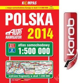 2014 ATLAS SAMOCHODOWY POLSKI 1:500+MAPA EUROPY2w1