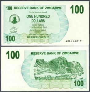 ### ZIMBABWE - P42 - 2006 - 100 DOLARÓW
