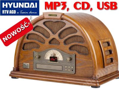 PIĘKNE Radio RETRO AM/FM HYUNDAI z CD MP3 USB - 5844256141 - oficjalne  archiwum Allegro