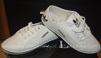 Trampki białe adidas z czarnym logo - 6775606549 - oficjalne archiwum  Allegro