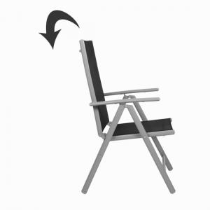 Krzesła ogrodowe aluminiowe, zestaw 2 sztuk czarne