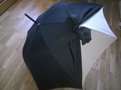 SOLAR parasolka czarna kokarda