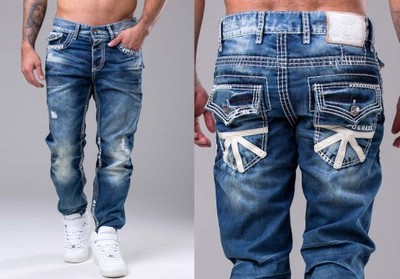 NEW Spodnie CIPO BAXX Jeans Gruba Nić Street 30/34