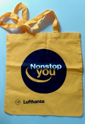 Żółta torba z płótna # LUFTHANSA # -praktyczna @!@