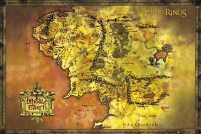 Hobbit Władca Pierścieni - Mapa plakat 91,5x61 cm