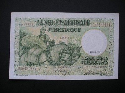 Belgia - 50 franków - 1944 -  stan 2  ************