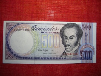 WENEZUELA 500 BOLIVARES 1998r, P-67f UNC OKAZJA