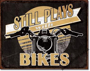Metalowy plakat szyld Still Plays with Bikes