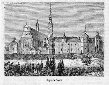 drzeworyt 1879 Częstochowa Jasna Góra klasztor