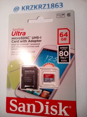 SANDISK Ultra MicroSD SDHC 64GB 80MB/s Android OEM