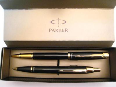 Parker I.M. Pióro kulkowe+Długopis czarna lak GT