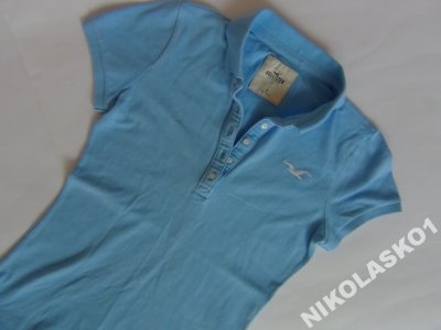 HOLLISTER damska koszulka polo niebieska S