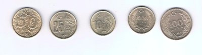 Turcja zestaw 5 monet