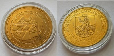 4 Dzierżonie Dzierżoniów moneta zastępcza 2008 r.