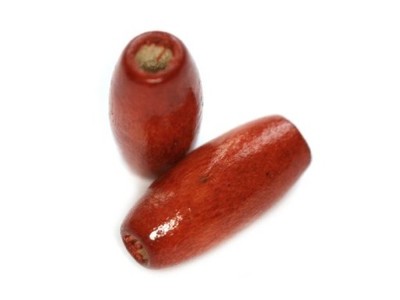 owale drewniane czerwone 15 x 7 mm - 5 gramów q8