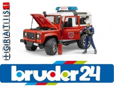 Bruder Land Rover Straż pożarna +  figurka 02596