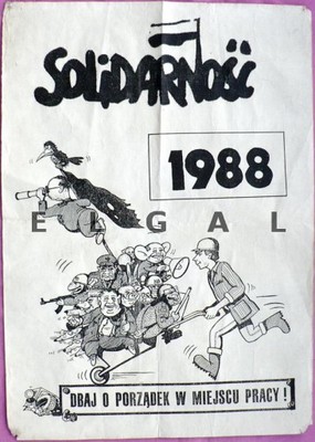 PLAKAT / ULOTKA __ Solidarność i UŚMIECH ==== 1988