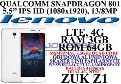 LENOVO ZUK Z1 LTE 4G 5.5'' 3/64GB 13MP 2.5GHz DPD