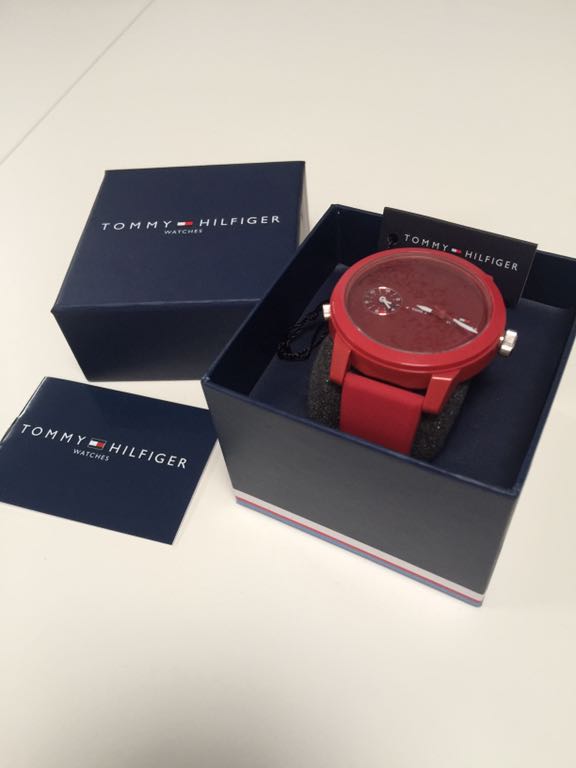 Nowy zegarek Tommy hilfiger Czerwony - 7053325061 - oficjalne archiwum  Allegro