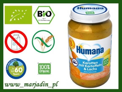 Humana BIO 100% Organic Łosoś Ziemniaki Marchewka