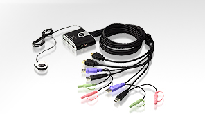 KVM Switch ATEN CS-692 HDMI USB zintegrowane kable