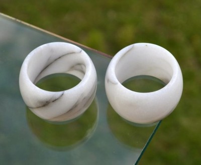 2 SERWETNIKI - pierścienie z KAMIENIA na serwetki