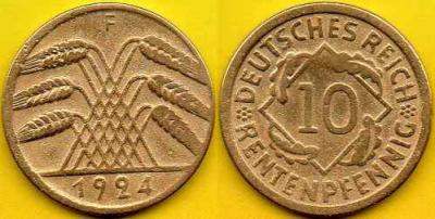 NIEMCY  10 Rentenpfennig  1924 r  F