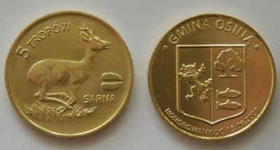 5 Tropów Sarna - Osina moneta zastępcza 2009 r.