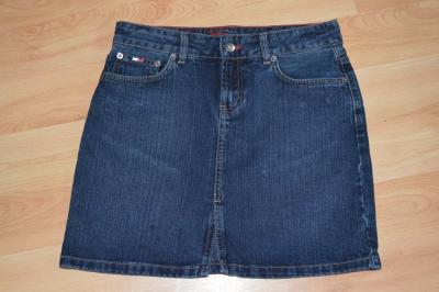 TOMMY HILFIGER  logowana spódnica jeans mini 36/38