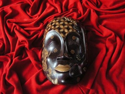 Dekoracyjna RZEŹBA Egzotyczna Maska PŁODNOŚCI