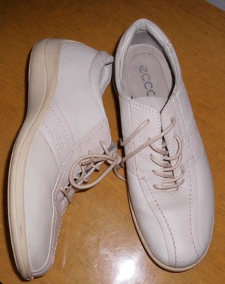 ECCO 38 -  ( 24,5 cm )  buty damskie - skóra-ecru
