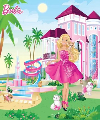 Barbie różowy pałac Tapeta fototapeta Expresssss - 5293415598 - oficjalne  archiwum Allegro