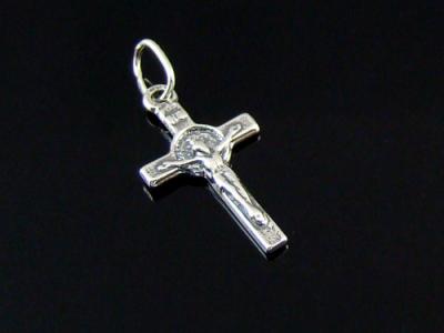 Krzyż krzyżyk św. Benedykta mały srebrny srebro