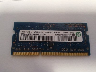 pamięć sodimm RAMAXEL 4GB RMT3170MN68F9-1600 PC3L