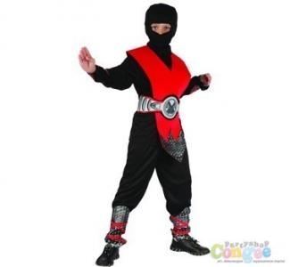 Kostium Ninja Czerwony strój karnawał - 130/140cm