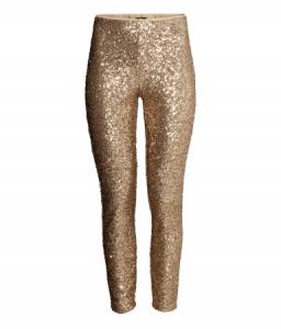 H&M spodnie legginsy złote cekiny 42 OKAZJA - 5078598066 - oficjalne  archiwum Allegro