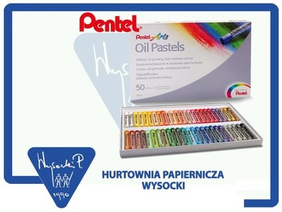 Kredki pastelowe olejne 50 kolorów Pentel - 6827281577 - oficjalne archiwum  Allegro
