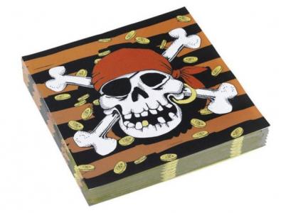 Serwetki piraci Jolly Roger 33x33c 20szt Halloween