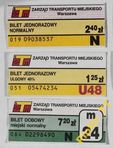 Bilety ZTM Warszawa, 2002 rok
