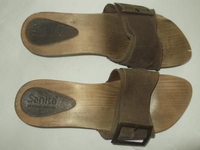 Drewniaki laczk sandały CLOGS SANITA skóra nowe 39