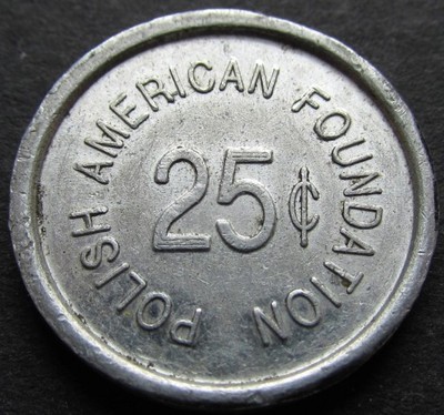 Stary Medal Żeton 25 centów Fundacja (1100)