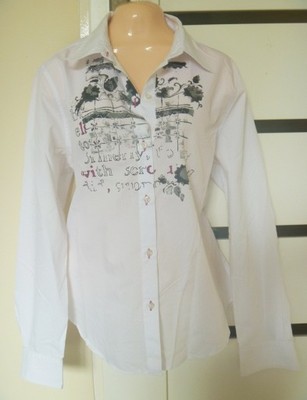 biała koszula damska w kwiaty nadruk M/L nowa - 6831991956 - oficjalne  archiwum Allegro
