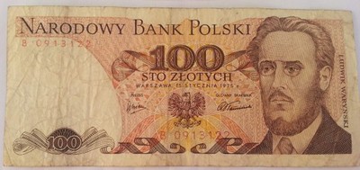 100 zł 1975 LUDWIK WARYŃSKI Seria B !!