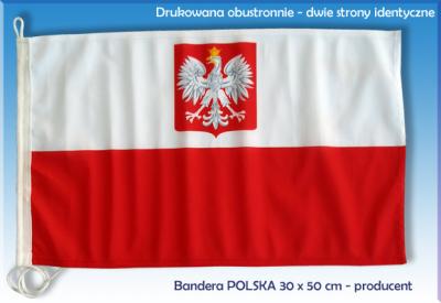 Bandera Flaga Polska 50 x 80cm        BAWELNA 100%