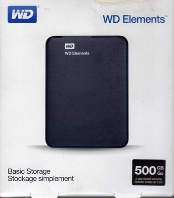 DYSK ZEWNĘTRZNY WD ELEMENTS 500GB USB3.0/2.0 NOWY!