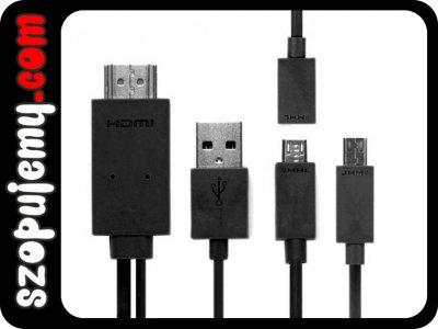 Kabel Adapter MHL micro USB HDMI 2w1 5 i 11 PIN