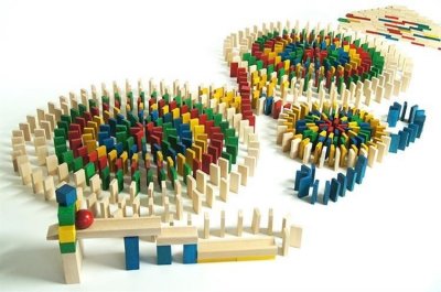 Kolorowe Domino Drewniane Klocki 830 sztuk DABO